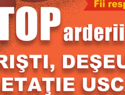 Arderea vegetației uscate și a restuilor vegetale este strict interzisă! – dacă nu se impune ca o măsură de carantină fitosanitară, pentru răspândirea unor boli sau dăunători specifici.