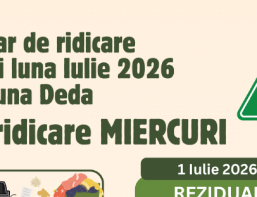 Calendar de ridicare a deșeurilor în comuna Deda, pentru luna Iulie 2026
